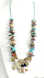 mixed stone animals stacked necklace 34 inches long