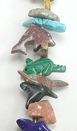 stacked animal necklace 34 inches long