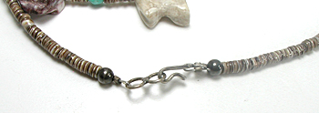 mixed stone animals and heishi necklace 28 inches long
