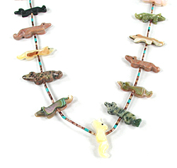 mixed stone foxes necklace 27 inches long