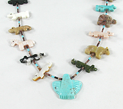 mixed stone animals necklace 28 inches long