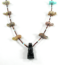 mixed stone turtles and heishi necklace 30 inches long