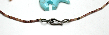 mixed stone bears and heishi necklace 31 inches long