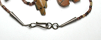 mixed Picasso marble animals and heishi necklace 18 inches long