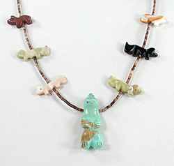 mixed animals and heishi necklace 28 inches long