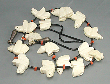 lot of Five mixed stone animal and heishi necklaces with minor damage