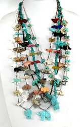 lot of six mixed stone animal and heishi necklaces with minor damage