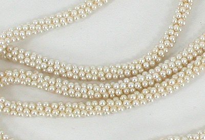 Vintage Faux Mini Pearl  Long Rope Necklace 46 inches