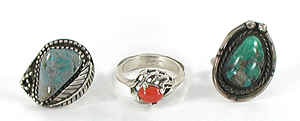 Lot of Three Rings size 5 3/4 to 6 1/2