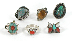 six rings size 5 3/4 to 6 1/2 