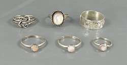 six rings size 2 3/4 to 8 1/2 