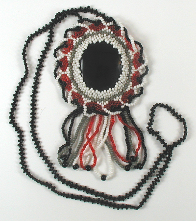 beaded necklace with stone center and beaded necklace 26 inches long
