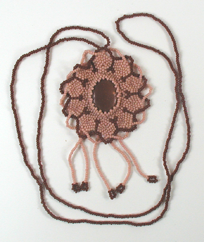 beaded necklace with stone center and beaded necklace 26 inches long