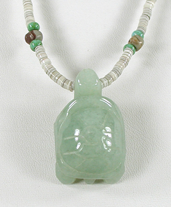 2 strand olive shell heishi earrings and  necklace set with aventurine turtle pendant 22 inches long
