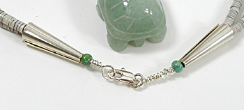2 strand olive shell heishi earrings and  necklace set with aventurine turtle pendant 22 inches long