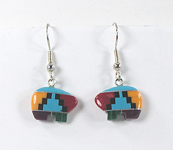 Inlay Bears Necklace and Matching Earrings
