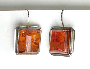 New Old Stock amber ring and earrings set
