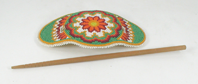 Authentic Native American Large Hand Beaded Hair Stick by Lakota artisan Inez Duran