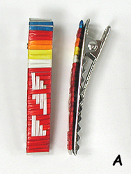 Authentic Native American quill clip hair barrettes by Rosebud Lakota artisan Ivan Knife