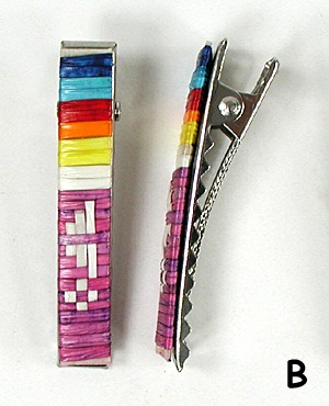 Authentic Native American quill clip hair barrettes by Rosebud Lakota artisan Ivan Knife