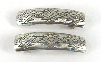 one pair stamped sterling silver Silverdust barrettes