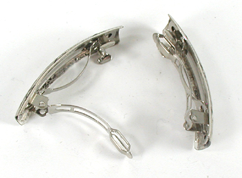 one pair stamped sterling silver Silverdust barrettes