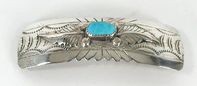 Sterling Silver and  turquoise barrette