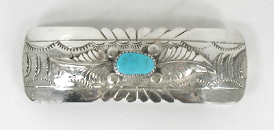 Sterling Silver and  turquoise barrette