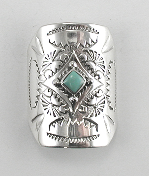 Authentic Native American jewelry Sterling Silver Pony Tail cover by Navajo silversmith Annette Chiquito