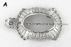 Authentic Native American stamped sterling silver hair stick barrette by Navajo silversmith JoAnn Silver