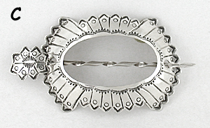 Authentic Native American stamped sterling silver hair stick barrette by Navajo silversmith JoAnn Silver