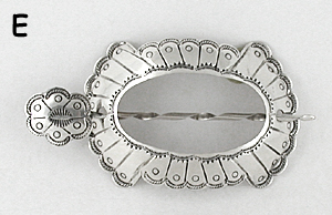 Authentic Native American stamped sterling silver hair stick barrette by Navajo silversmith JoAnn Silver