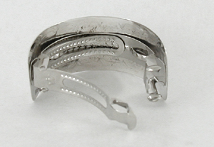 Authentic Native American stamped sterling silver hair stick barrette by Navajo silversmith Jolene Begay