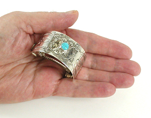 Authentic Native American stamped sterling silver hair stick barrette by Navajo silversmith Jolene Begay