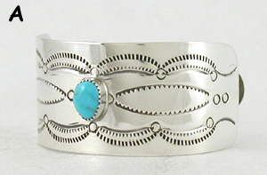 Authentic Native American stamped sterling silver hair stick barrette by Navajo silversmith Jolene Begay