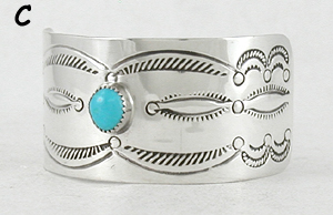 Authentic Native American stamped sterling silver hair stick barrette by Navajo silversmith Jolene Begay