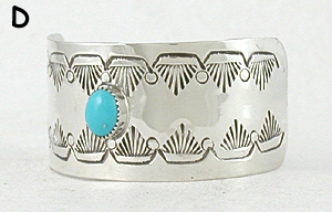 Authentic Native American stamped sterling silver hair stick barrette by Navajo silversmith Jolene Begay