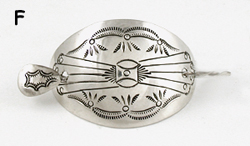 Authentic Native American stamped sterling silver hair stick barrette by Navajo silversmith JoAnn Silver