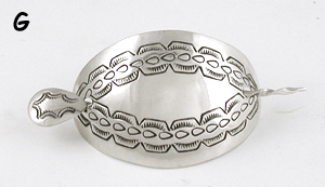 Authentic Native American stamped sterling silver hair stick barrette by Navajo silversmith JoAnn Silver
