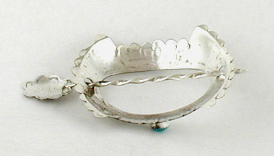 Authentic Native American sterling silver and turquoise turtle stick barrettes by Navajo silversmith Joann Silver