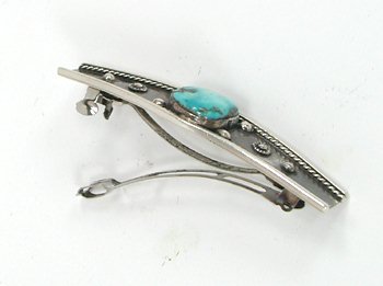 Navajo Sterling Silver and turquoise barrette