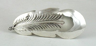 Authentic Native American sterling silver feather barrette by Navajo Tim Yazzie