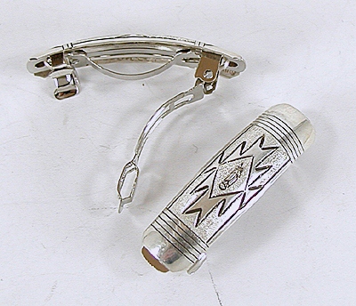 one pair hand stamped Sterling Silver barrettes