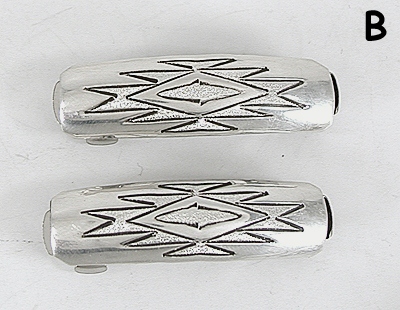 one pair hand stamped Sterling Silver barrettes