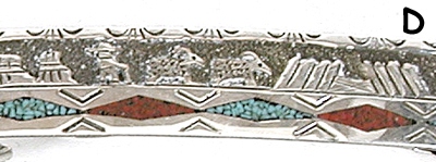 Navajo Sterling Silver Overlay and chip inlay storyteller barrette 