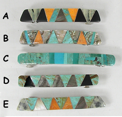 Sterling Silver channel Inlay Barrette