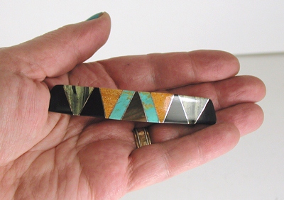 Sterling Silver channel Inlay Barrette