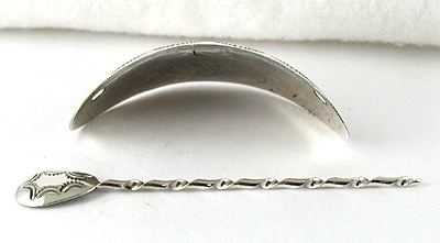 Authentic Native American stamped sterling silver hair stick barrette by Navajo silversmith Jolene Begay