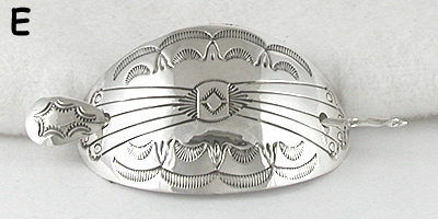 Authentic Native American stamped sterling silver hair stick barrette by Navajo silversmith Jolene Begay