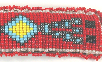 Authentic Native American Hand Beaded Barrette with snap clip by Pine Ridge Lakota artisan  